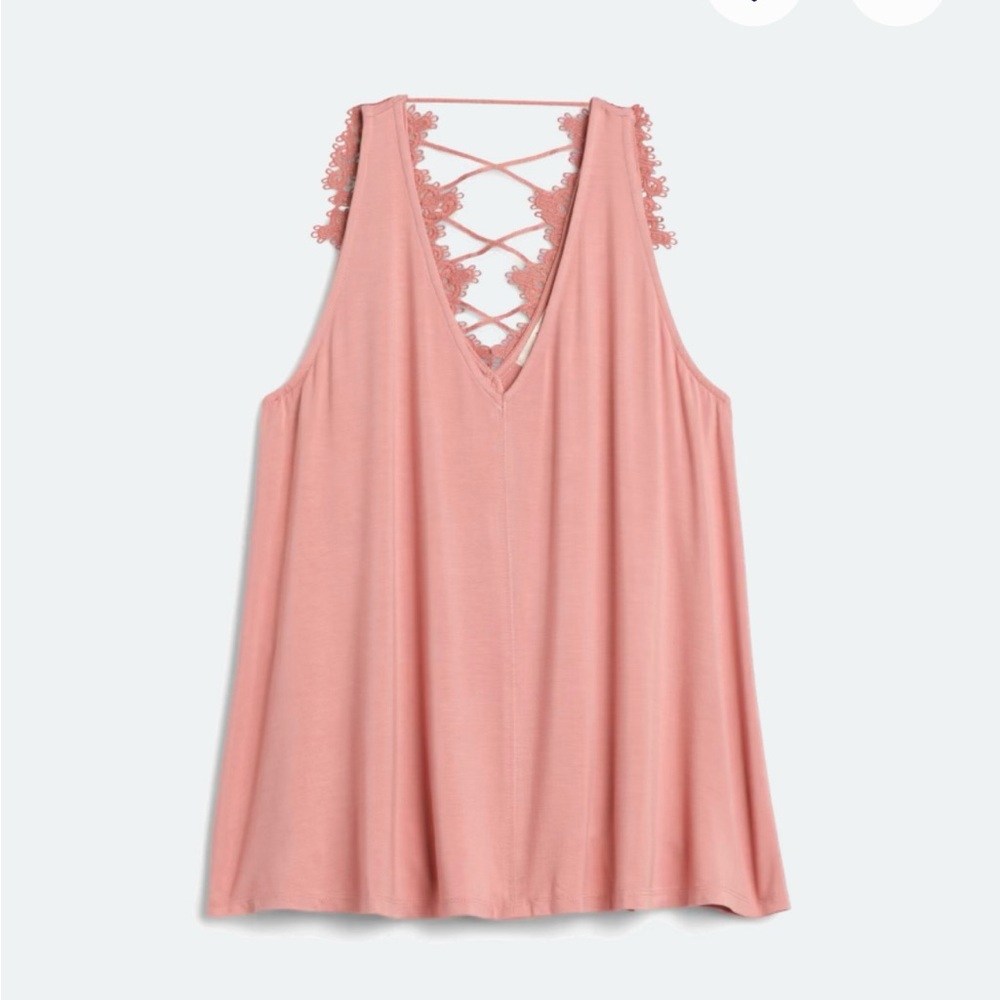 Pink Lace-Back Tank